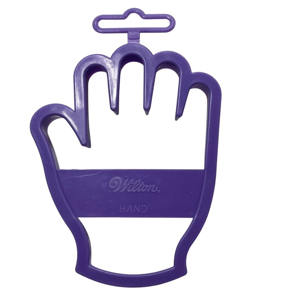 Vintage Wilton 1993 Hand-Shaped Cookie Cutter Purple Plastic